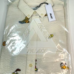 Palace Skateboards Embroidered Garfield & Odie Boojie Button Down Casual Shirt